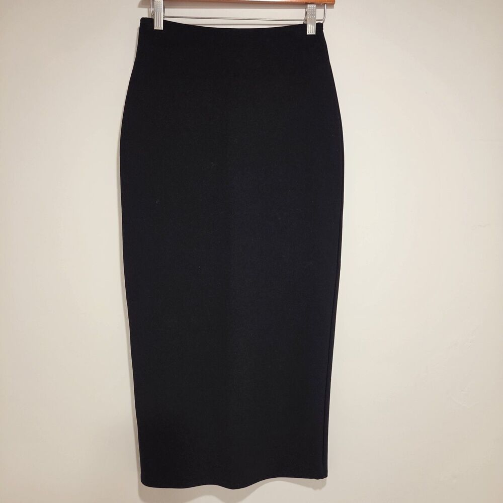 Vintage 80s 90s Black Midi Pencil Skirt Small Whimsygoth Grunge Indie Retro USA